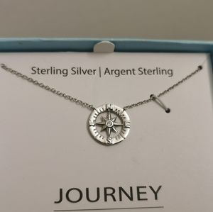 Journey sterling Silver compass necklace NWT